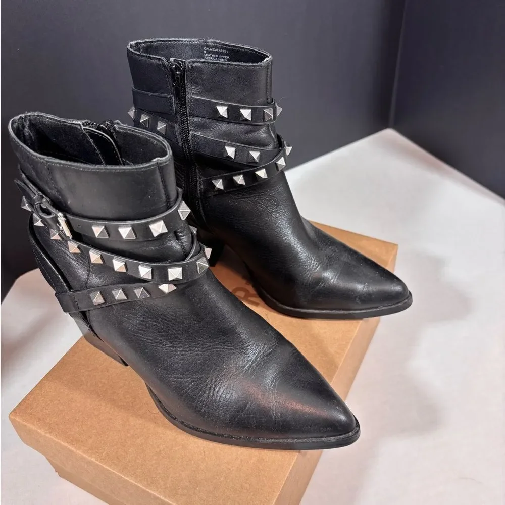 Steven Madden Cala Studded Leather Ankle Boot | Size 8 *no box*